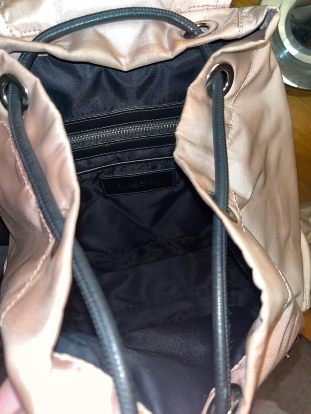 Burberry Blush Nylon Backpack with Black Trim - Picture 7 of 7